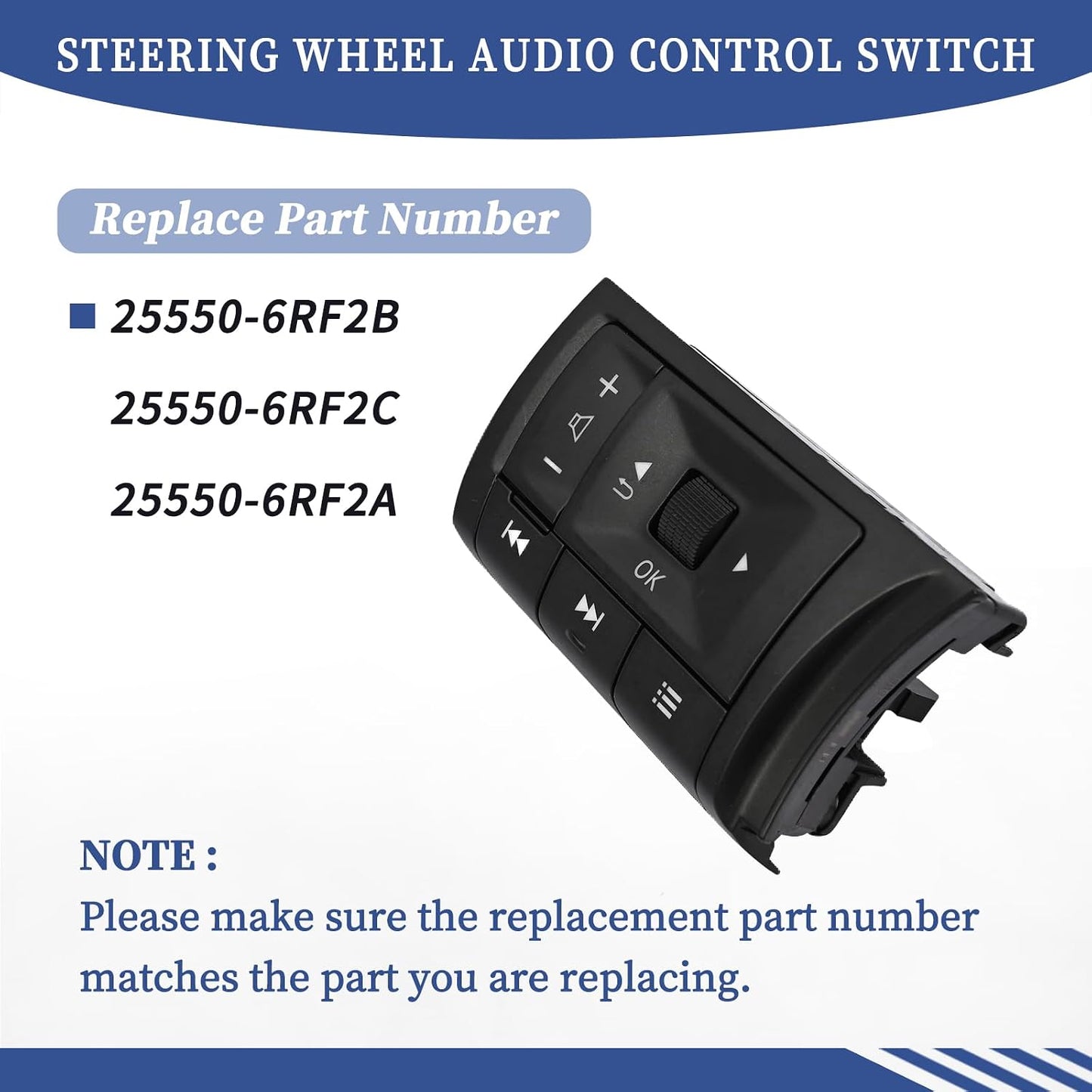 Interruptor audio volante izquierdo Nissan Rogue 21-24