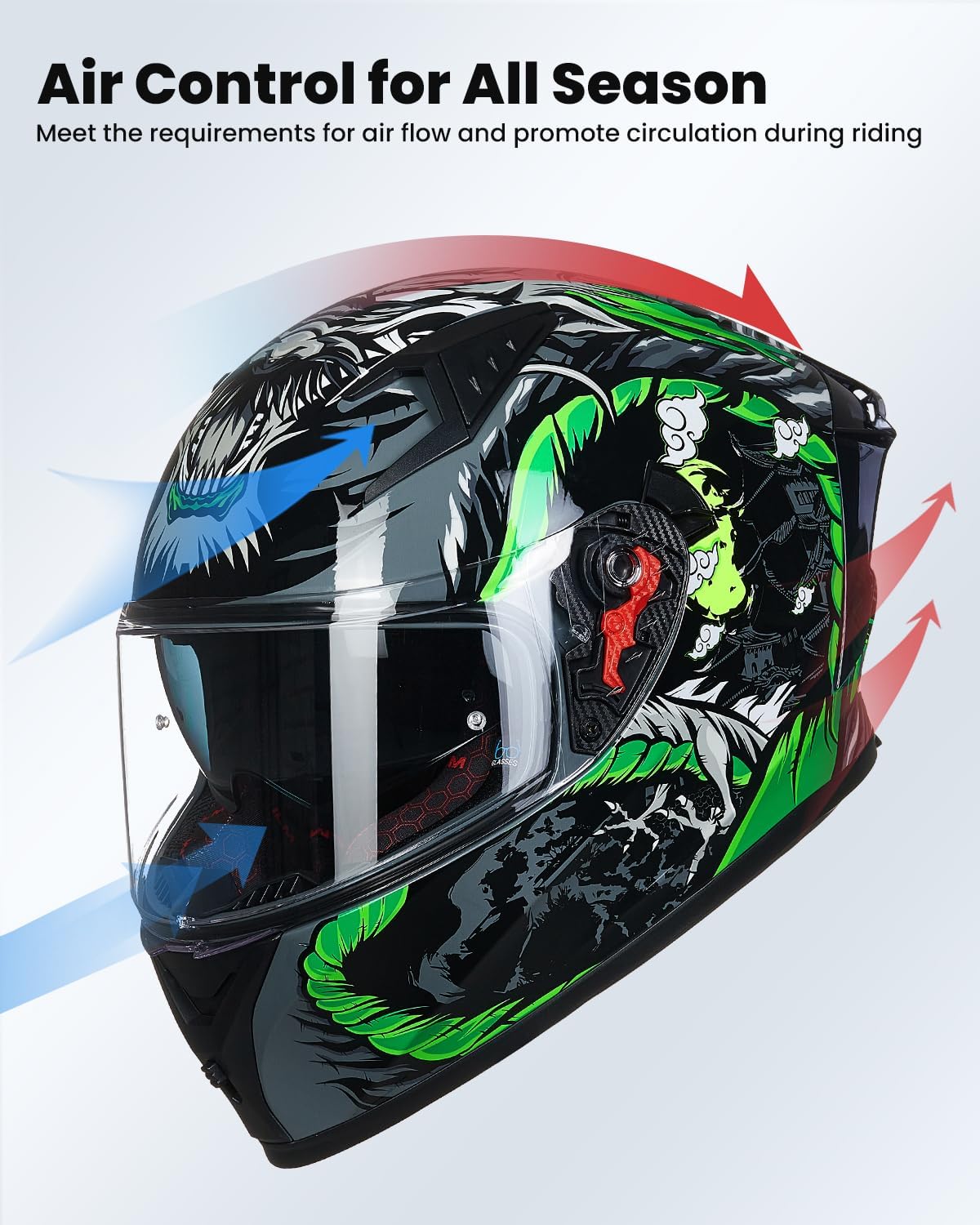 Casco motocicleta Z501 pinlock visera transparente y