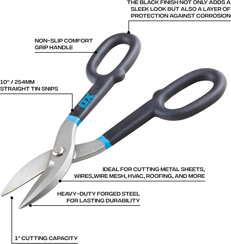 Tijeras corte recto 10" acero endurecido antiderrap
