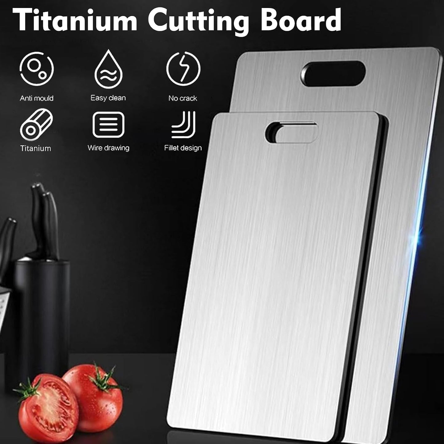 Tabla cortar titanio doble cara para cocina