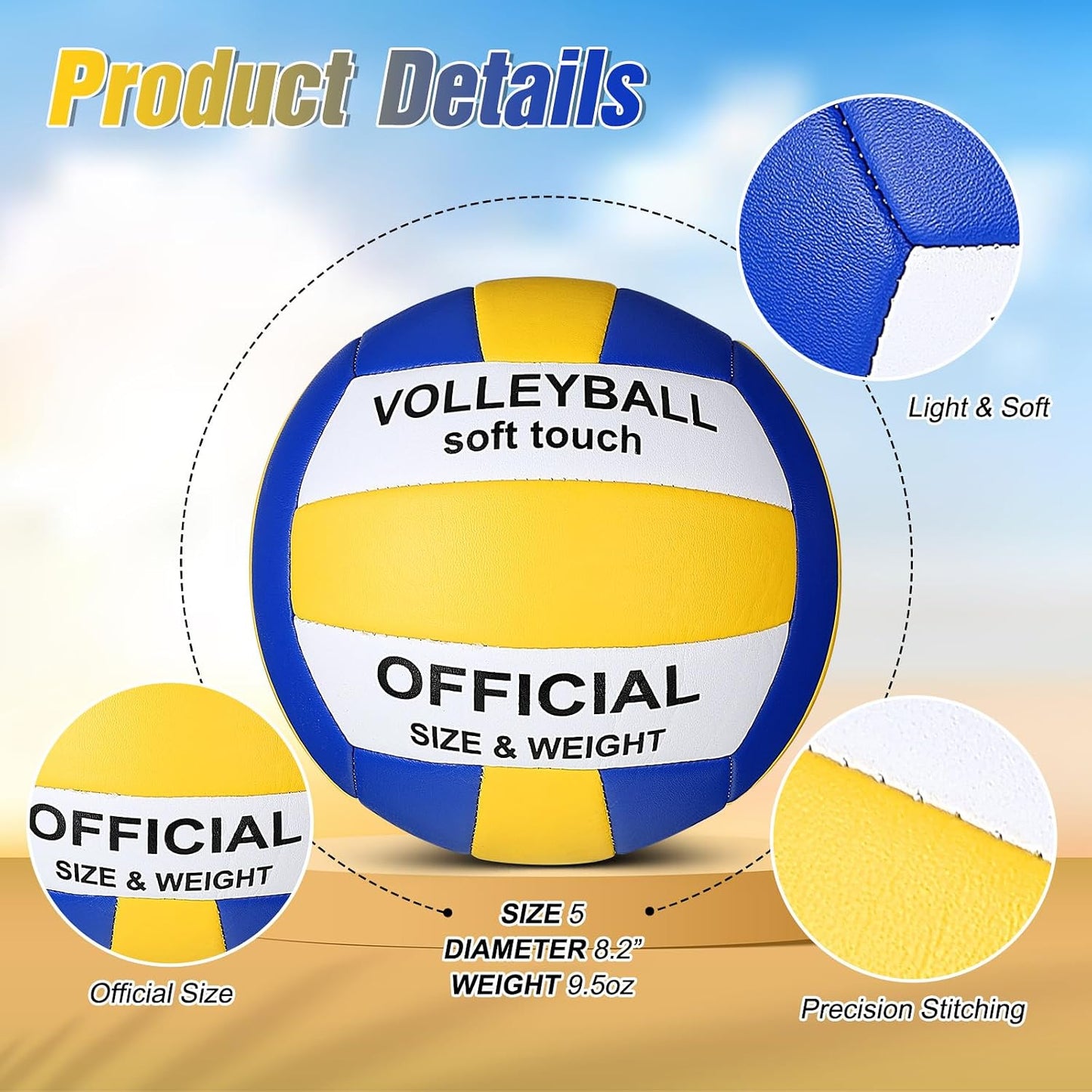 2 Pelotas Voleibol Oficial 5 Impermeables Suaves para Adultos