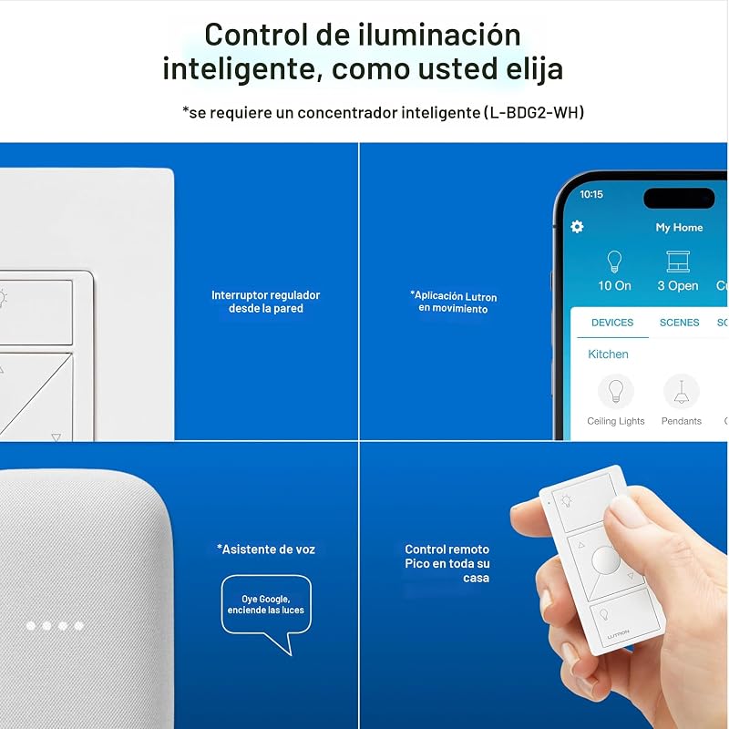 Kit interruptor atenuación Lutron con Pico y Smart Hub