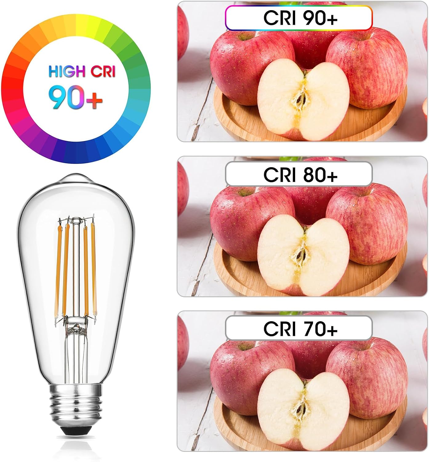 Bombilla LED Edison ST58 6W blanco cálido 2700K E26