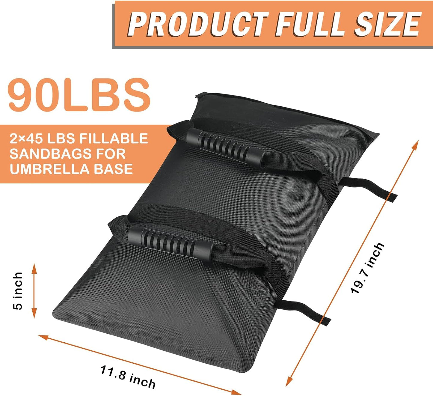 2 Pzas Bolsas Arena Rellenables Exterior Negro 90lb
