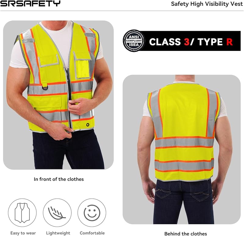 Chaleco seguridad reflectivo 9 bolsillos ANSI