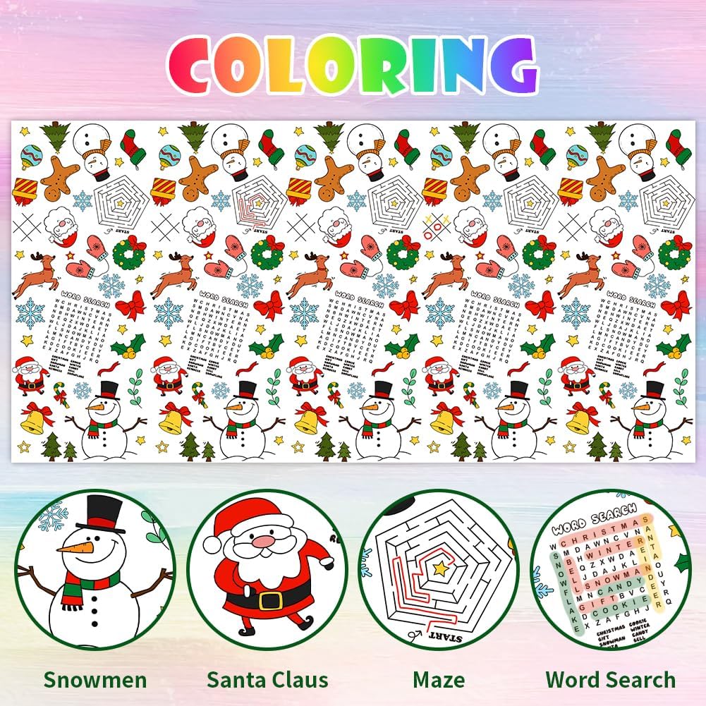 Mantel Navidad 108x54 para colorear niños