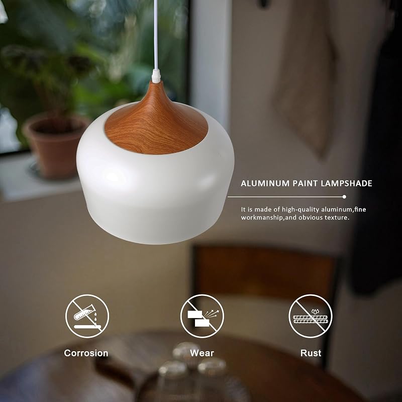 Lámpara colgante moderna techo cúpula minimalista madera