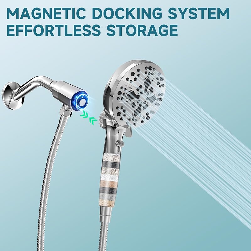 Cabezal ducha filtrado 5" 10 modos desmontable magnético