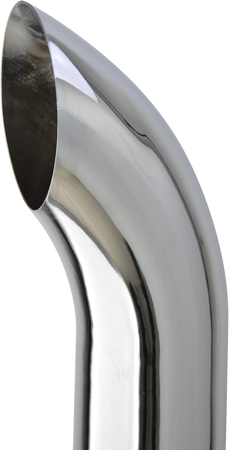 Tubo escape cromado 5x18" curvado acampanada ranura