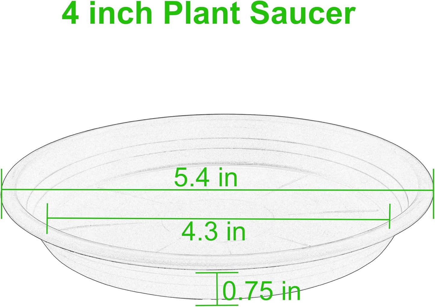6 Pzas Bandejas Plástico Plantas 4-5pulg 10-13cm Resistentes