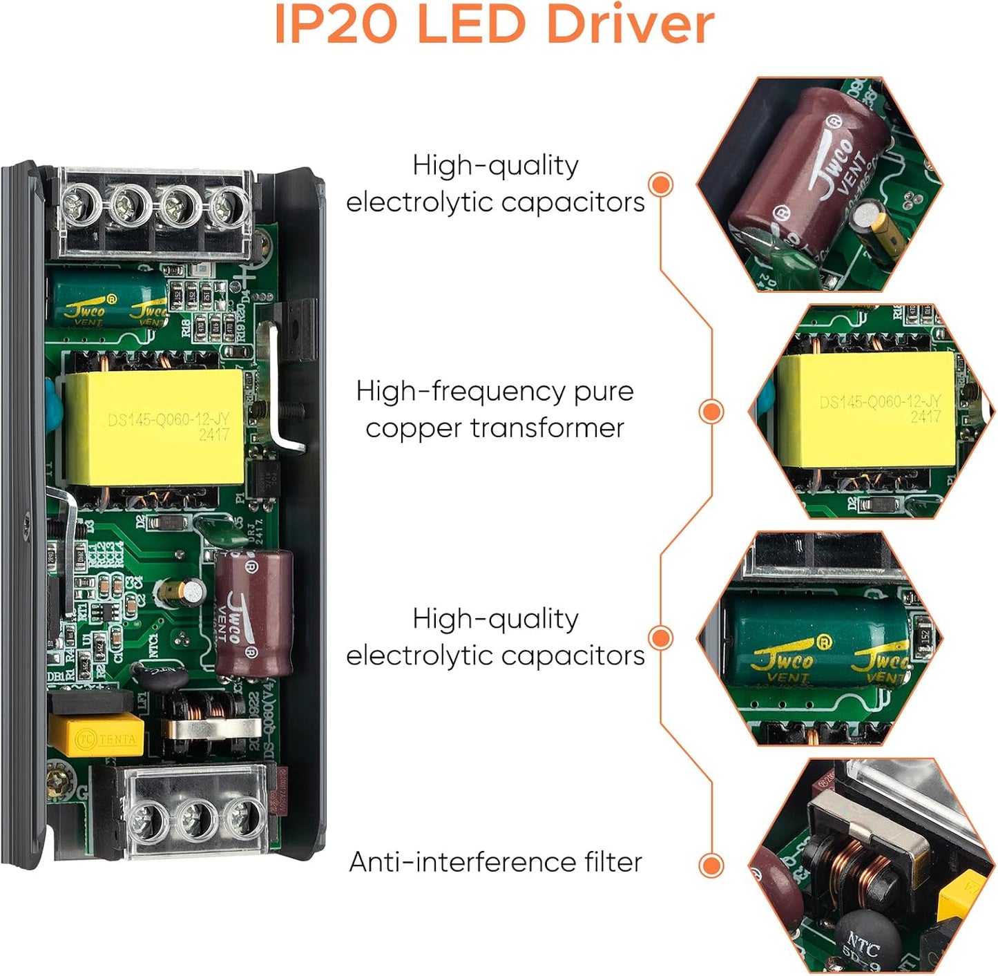 Transformador LED 12V 60W para iluminación hogar