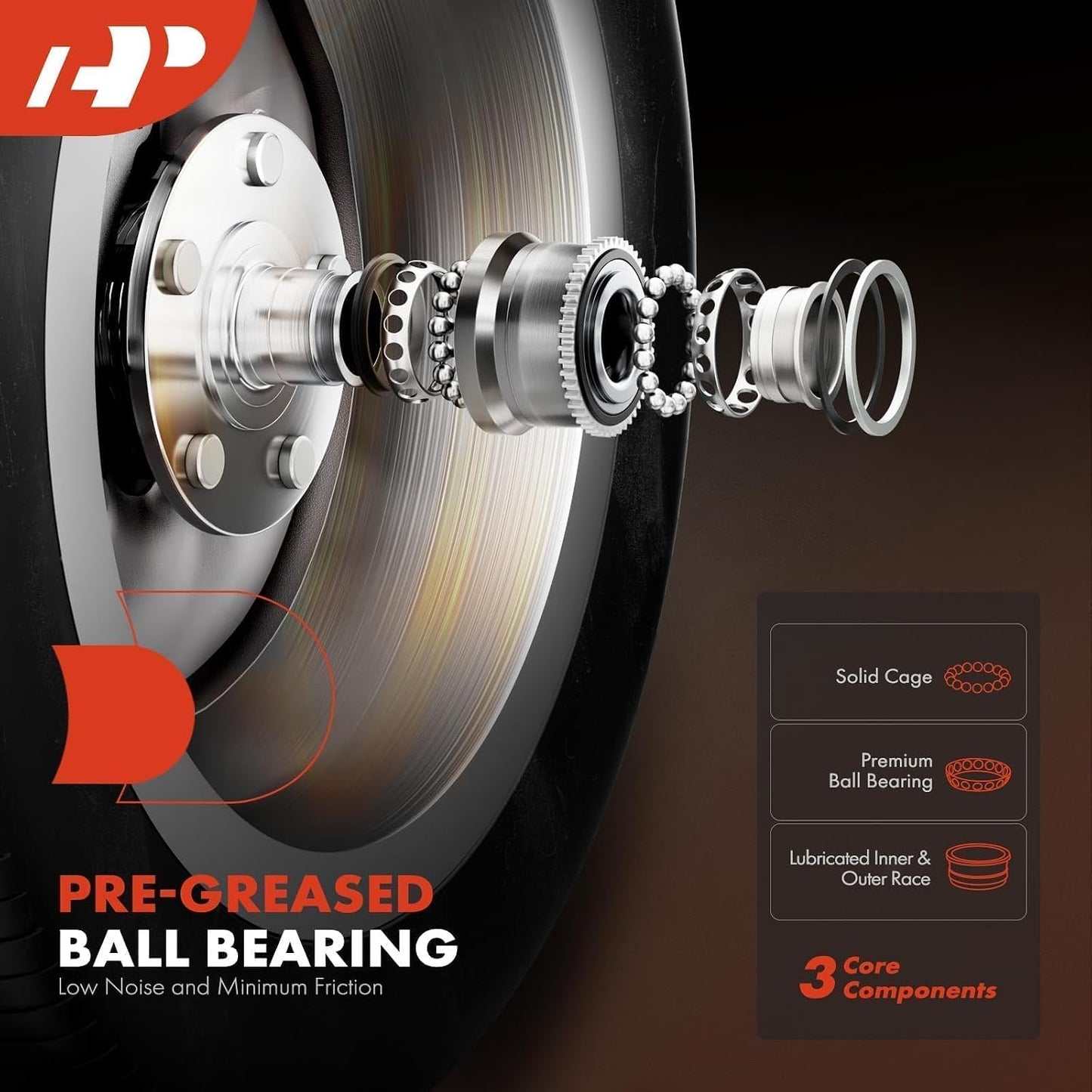 2 Cojinetes Rueda Trasera Kit Cubo Comp Mazda 3 04-08
