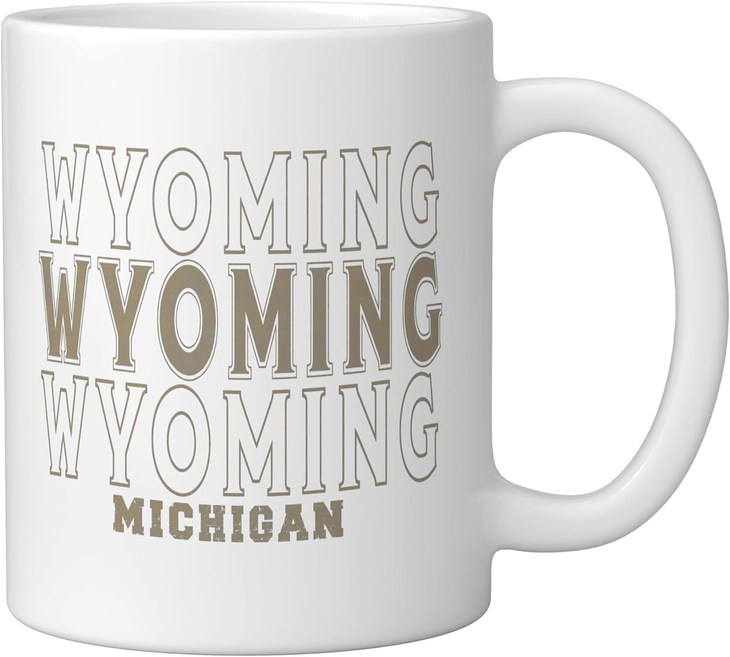 Taza cerámica vintage de Michigan blanco