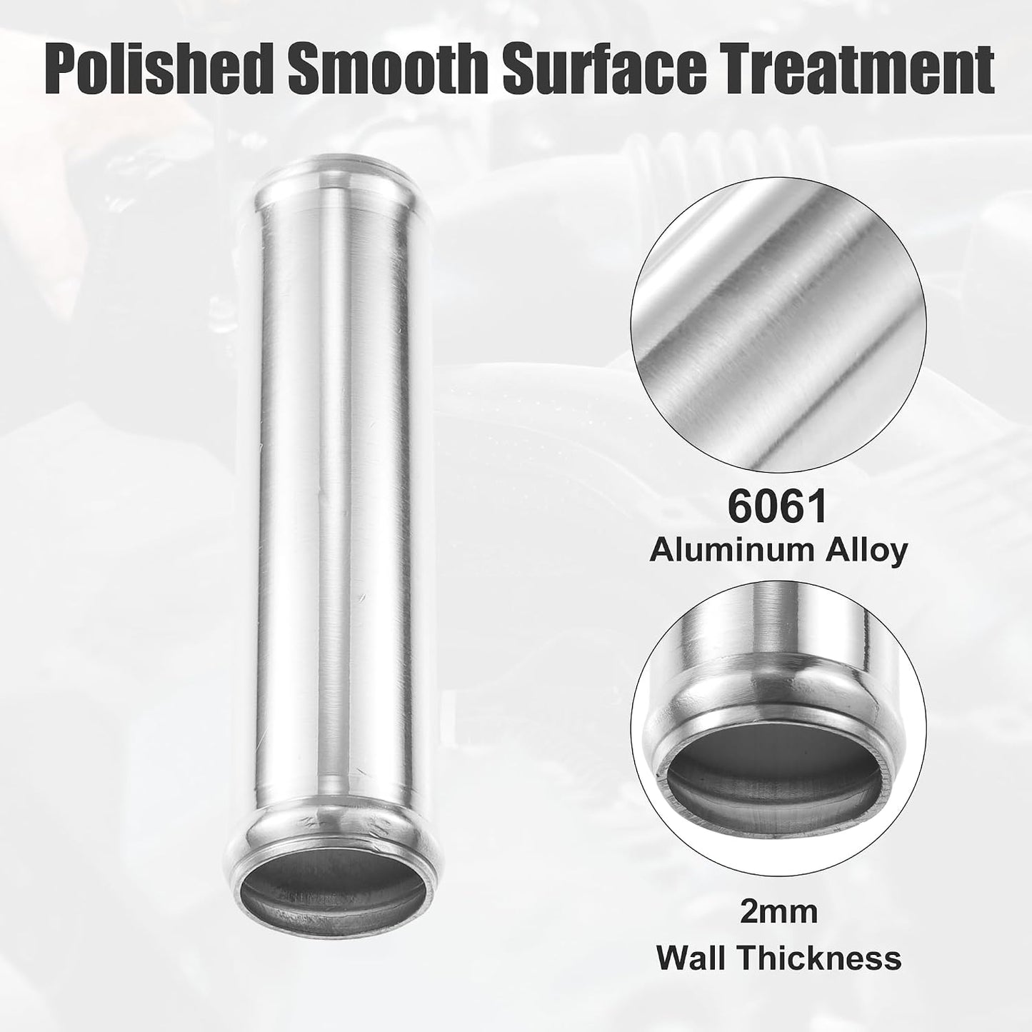 Tubo entrada aire universal aluminio 1.5pulg 6pulg 2uds