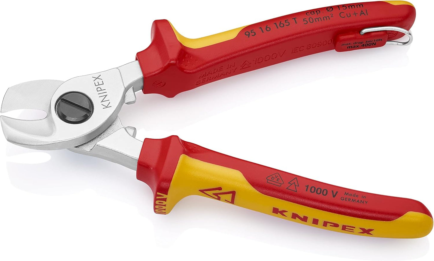 Tijeras cable aisladas 1000V 6-1/2" Knipex