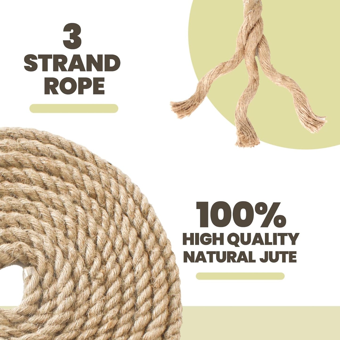 Cuerda yute 1/2pulg x100ft para columpio y decoración