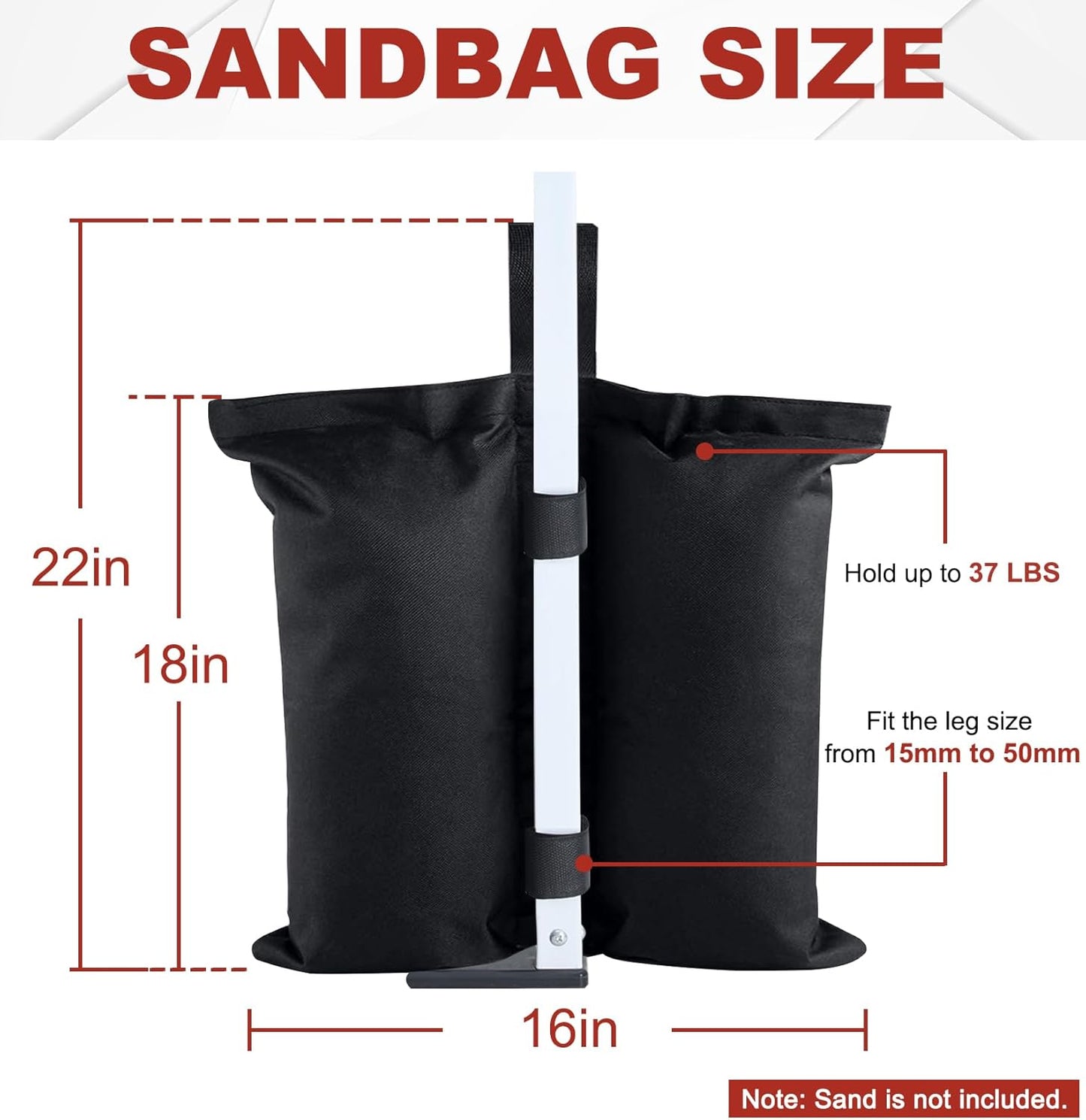 Bolsa peso industrial para toldo 4 Uds