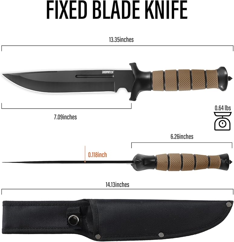Cuchillo supervivencia hoja fija 14pulg mango antiderrap