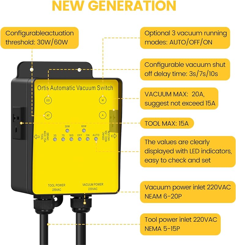 Interruptor vacío automático 220V para herramientas
