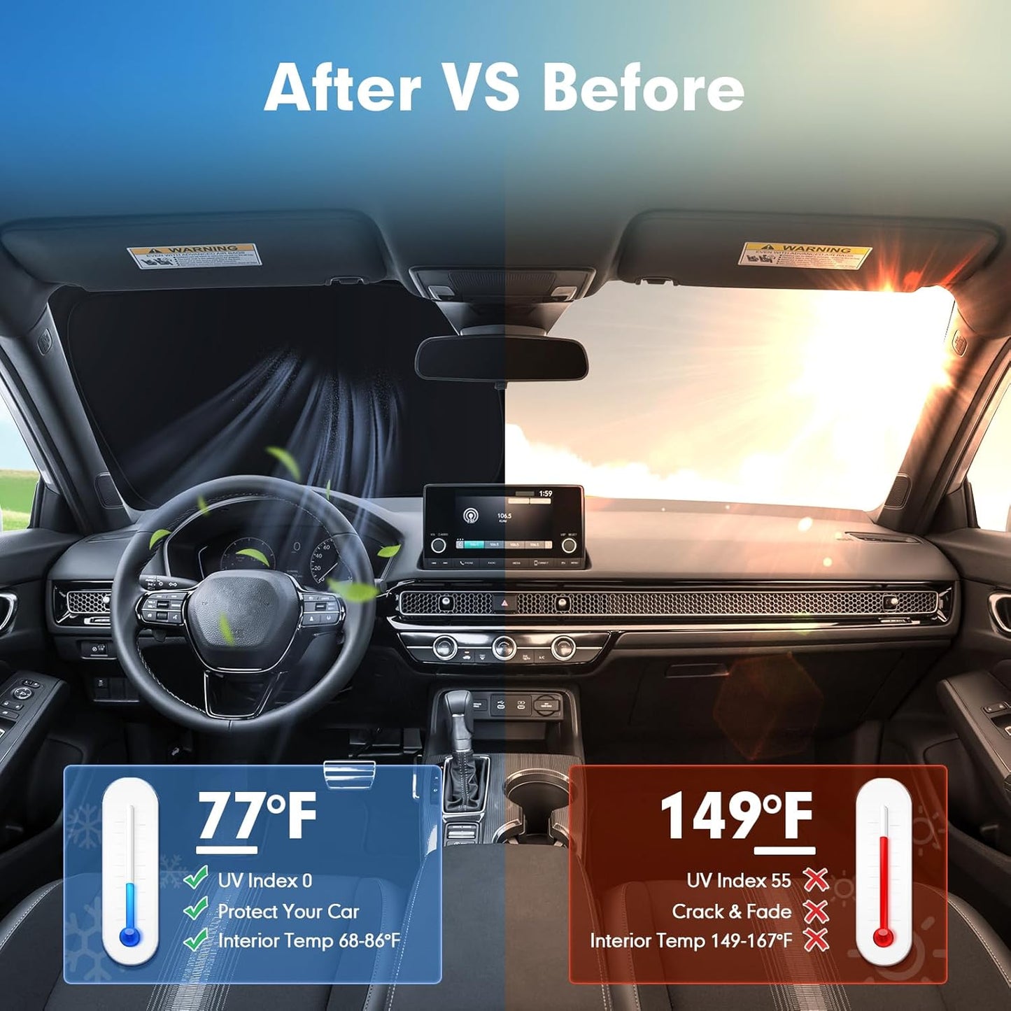 Parasol para parabrisas CR-V 17-22 visera solar plegable