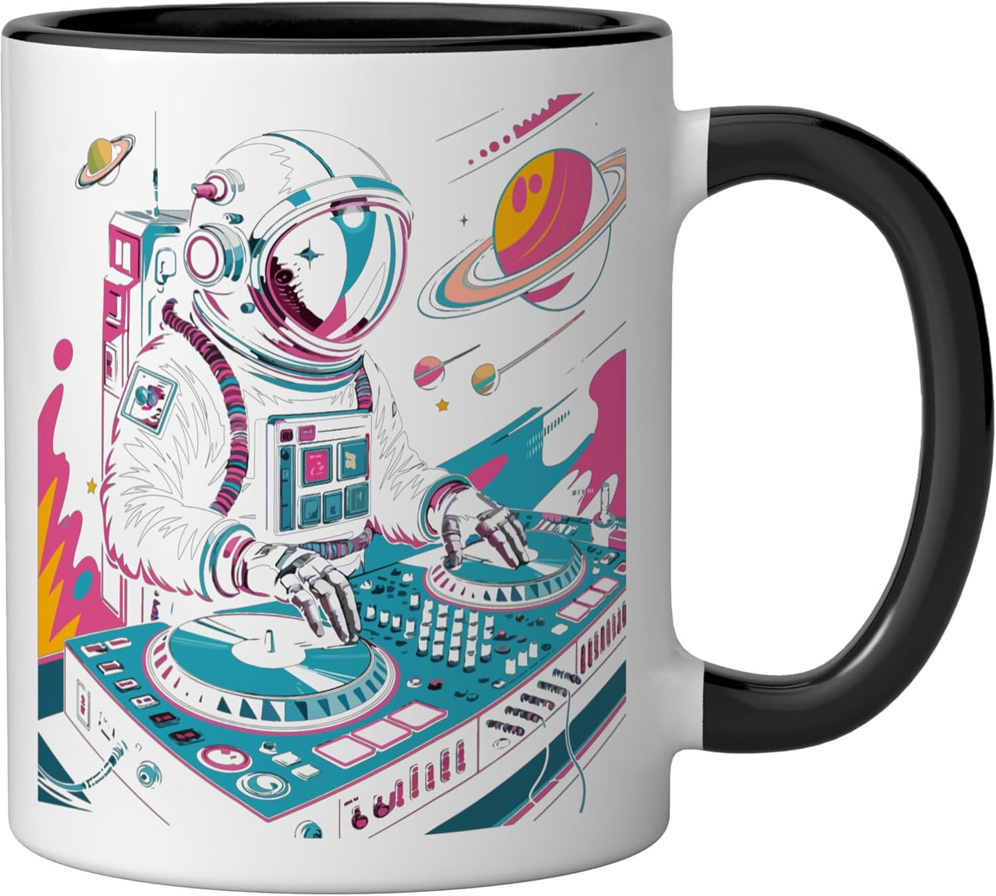 Taza Cerámica Artemis Astronauta Negro/Blanco