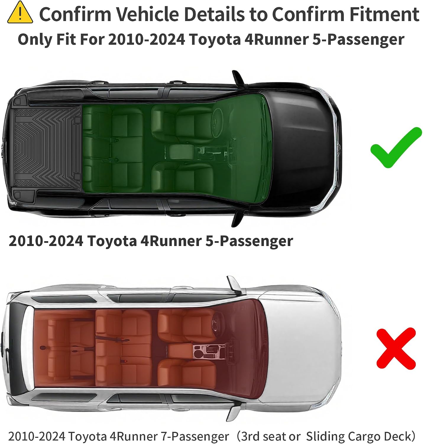 Tapete carga Toyota 4Runner 10-24 sin tercer asiento