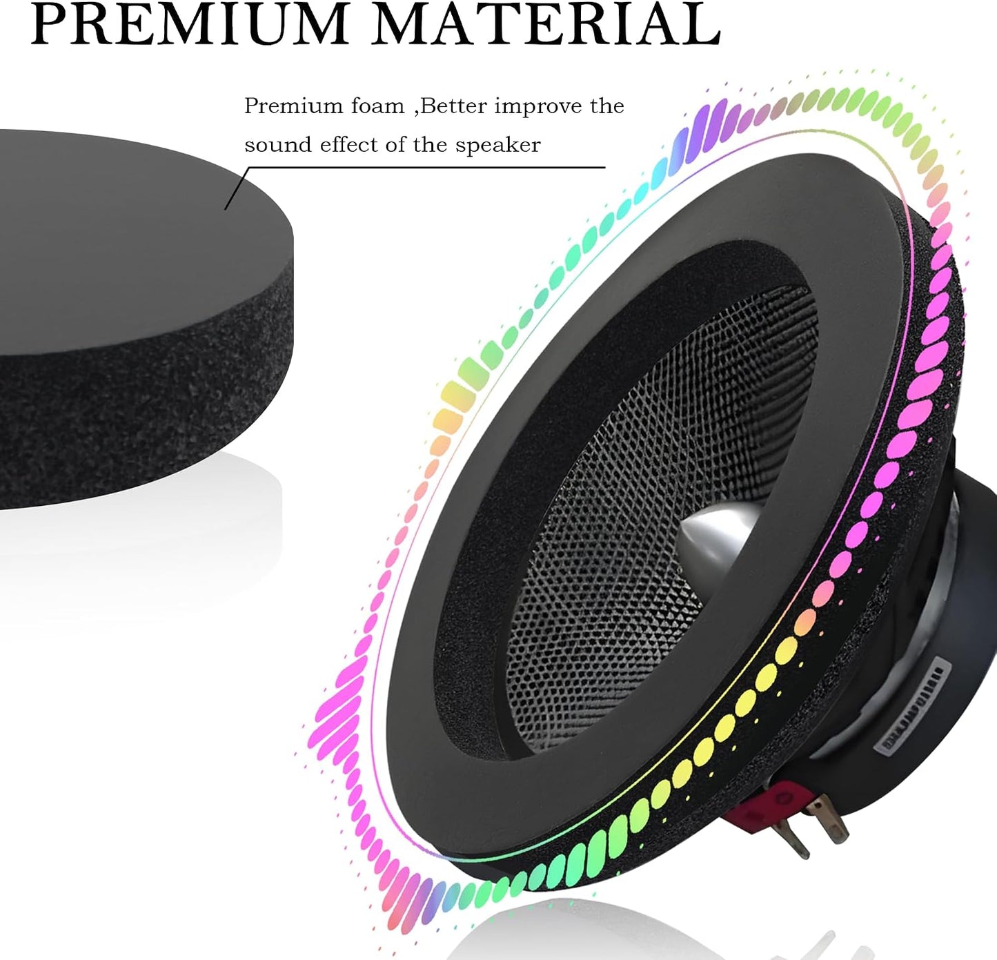 4 Pzas Anillos Espuma Autoadhesivo para Altavoces 6-6.75"