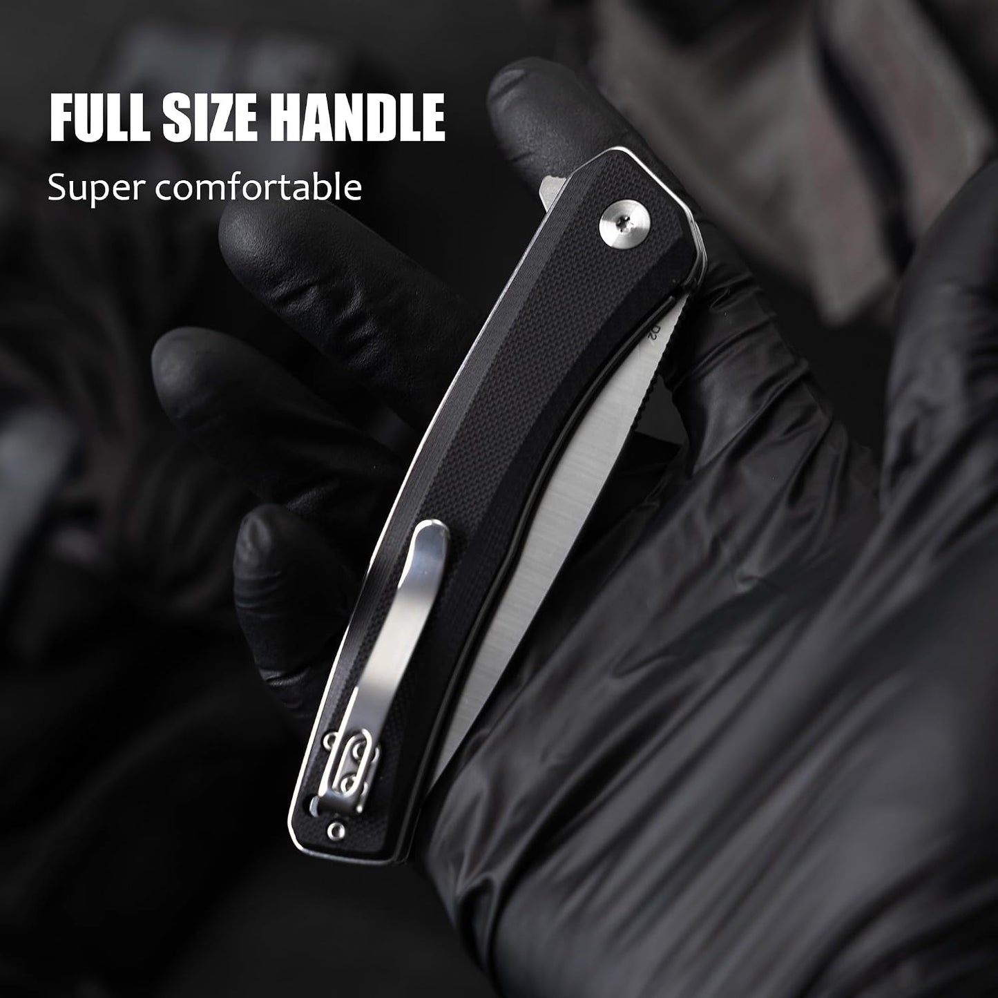 Cuchillo plegable G066 D2 mango G10 blanco camping