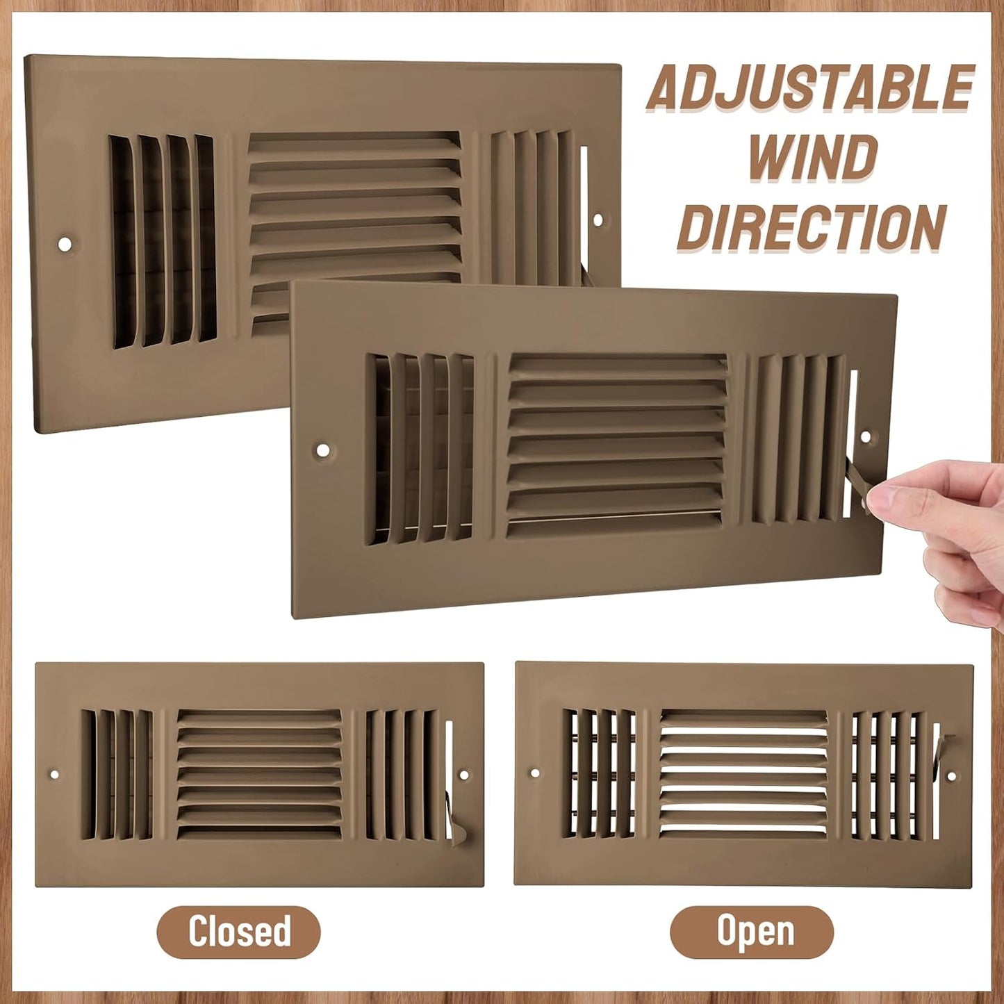 4 Pzas Cubiertas Ventilación 10x4pulg Pared Techo