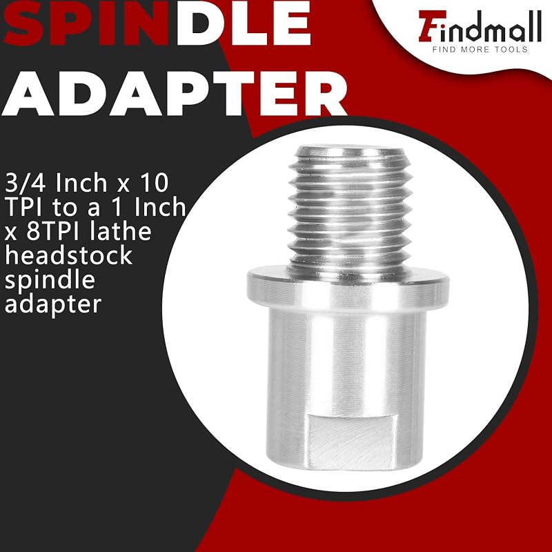 Adaptador husillo torno 3/4x10 TPI a 1x8TPI carpintería