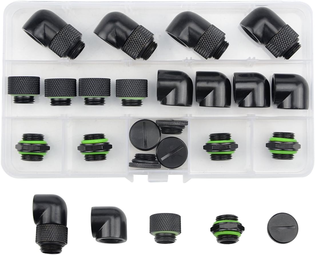 20 Pzas Accesorios Enchufe G1/4 Cromo Sistema Refrigeración