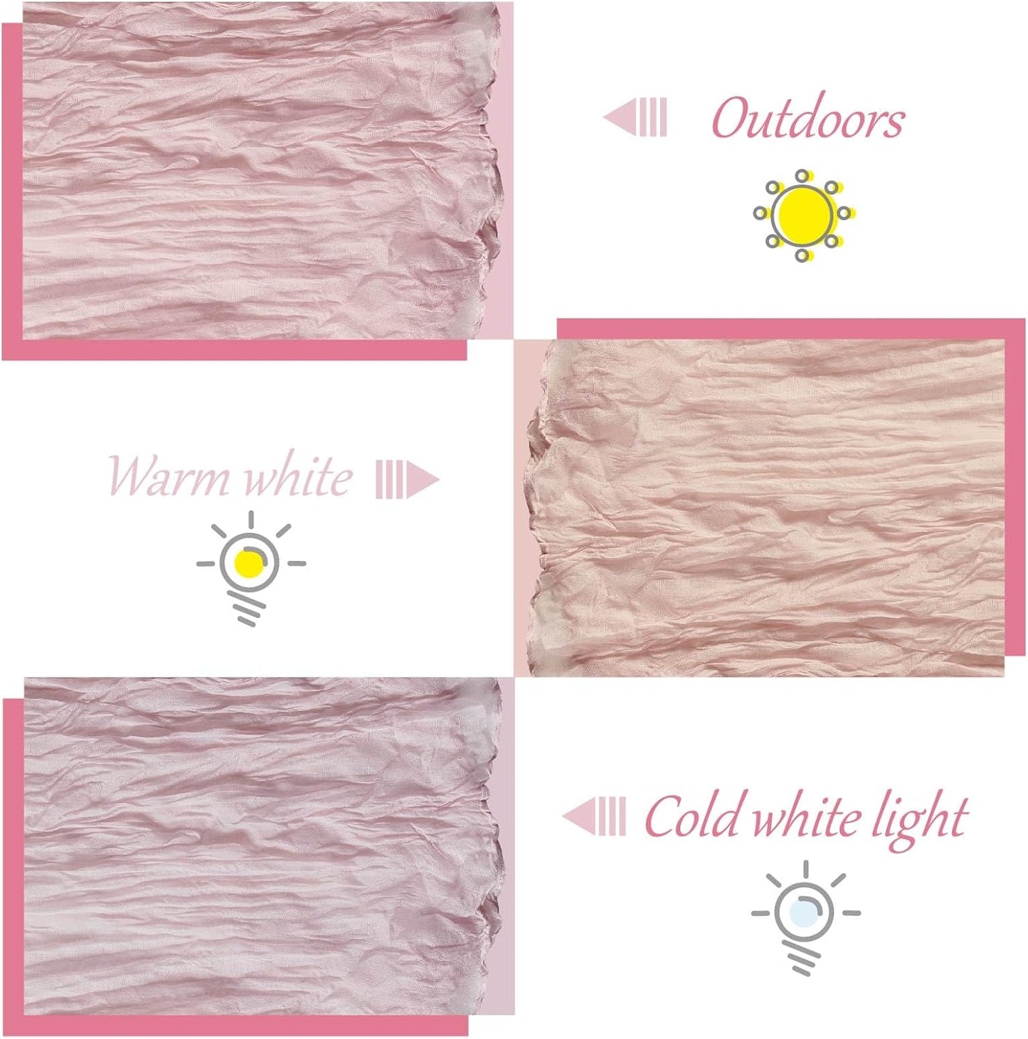 Camino Mesa Estopilla Bohemia Semitransparente Rosa Set 3