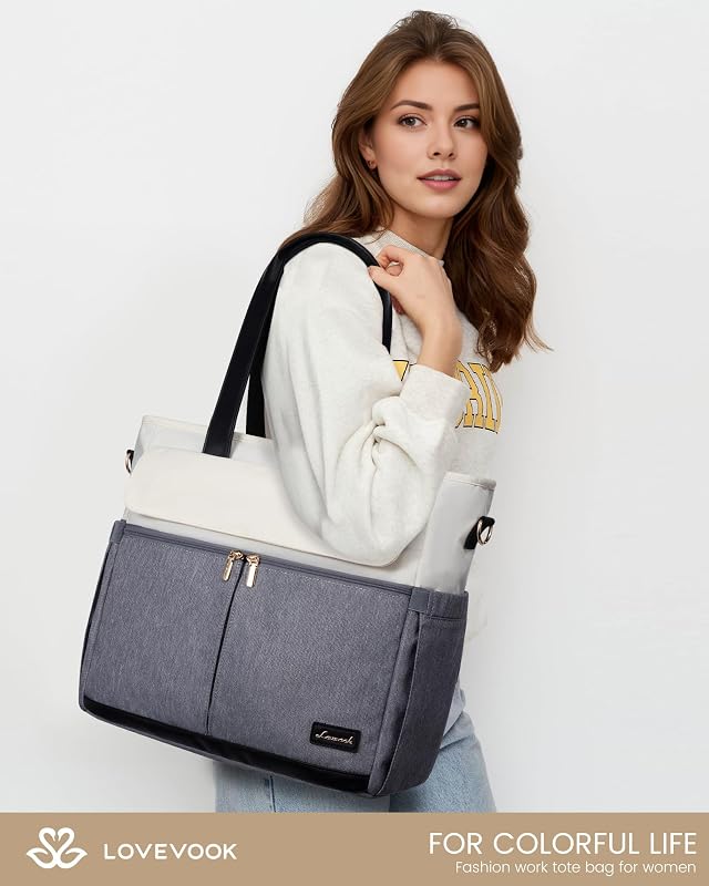 Bolso para laptop 15.6pulg mujer trabajo lona resistente agua