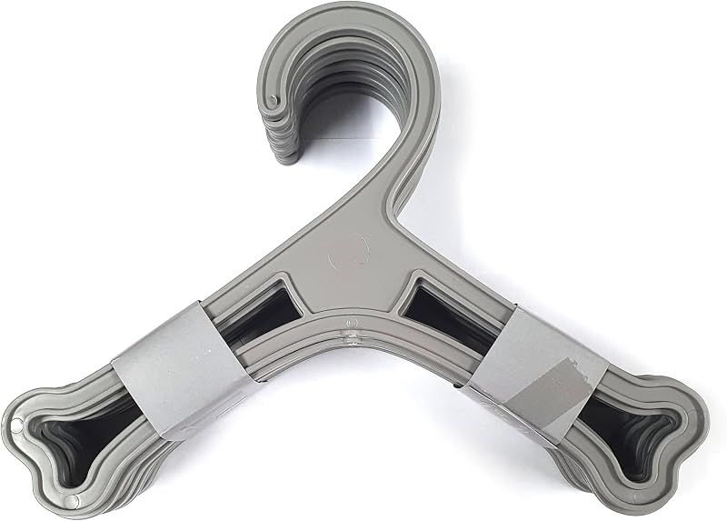 Percha hueso perro plástico gris pack 10