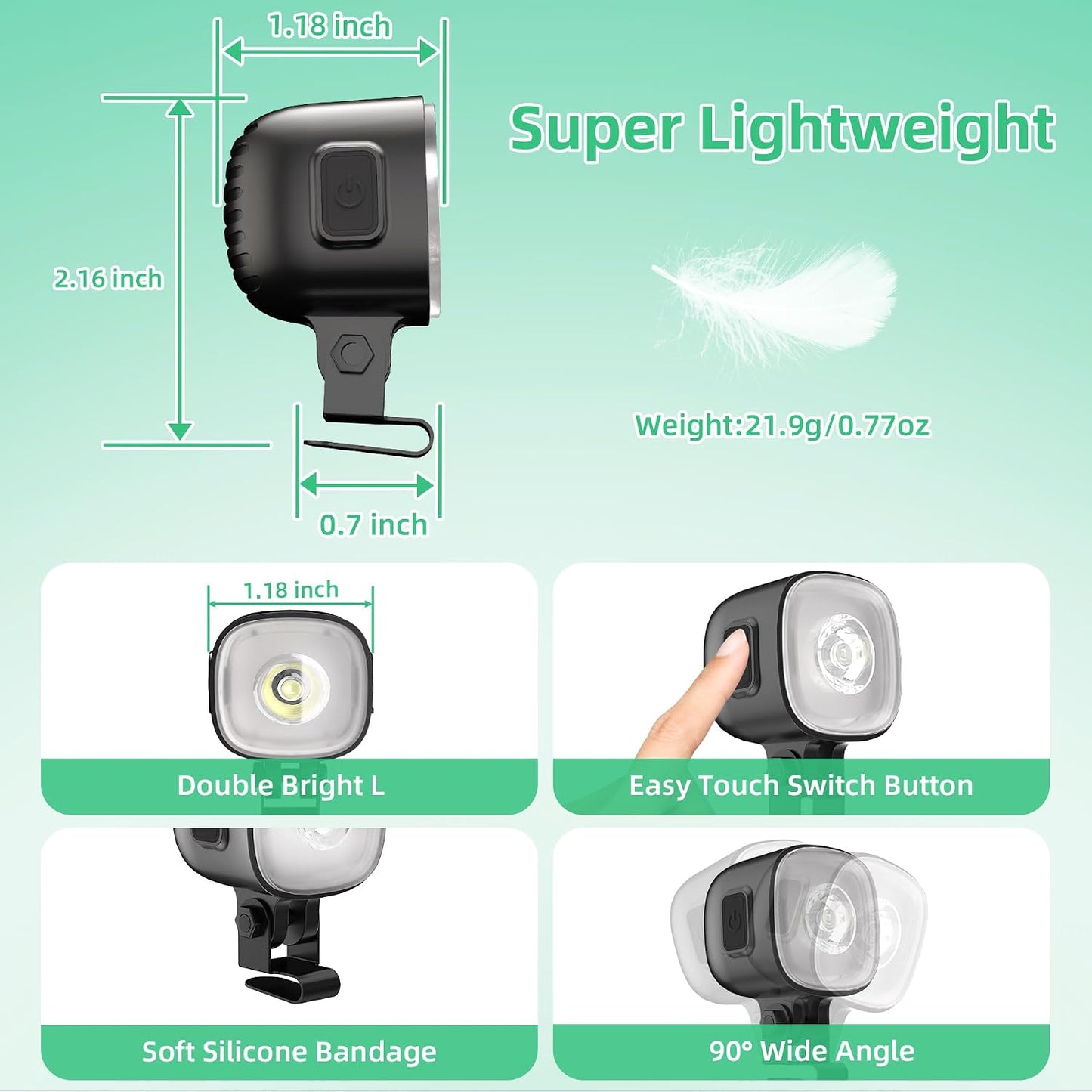 2 Faros delanteros para zapatos con clip iluminados