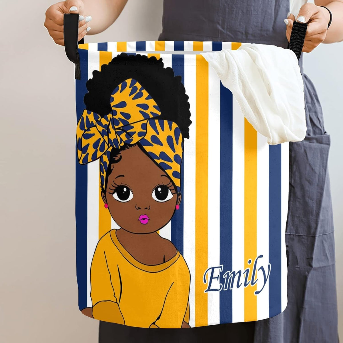 Cesta lavandería africana personalizada impermeable plegable