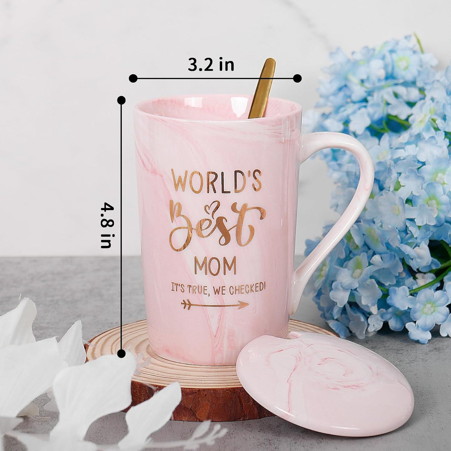 Taza café cerámica rosa regalo mamá 14oz