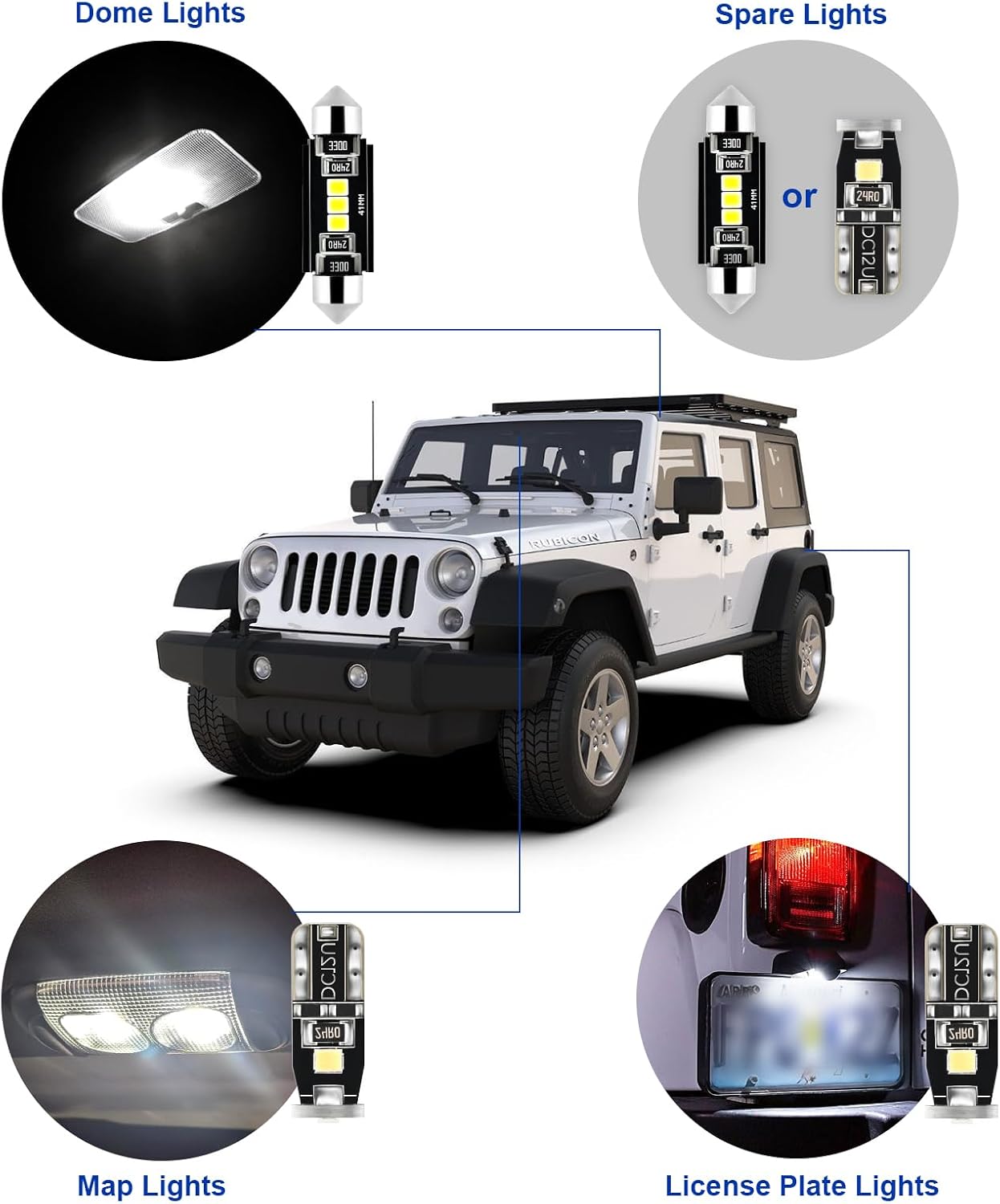 Luces LED interiores Wrangler JK 4 puertas 07-18