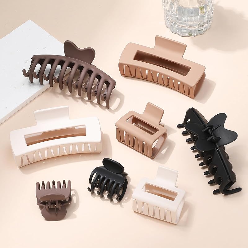 8 Pzas Accesorios Cabello Mujer Niña Estilos Garra Marrón