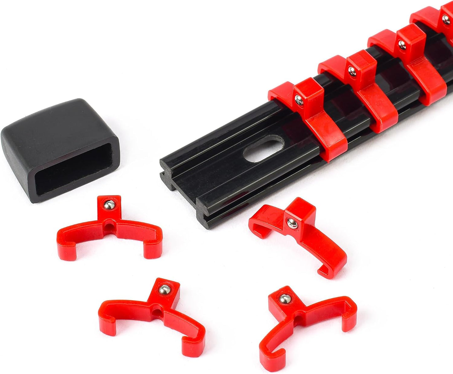20 Clips 3/8pulg para Rieles ABS Plástico Rojo