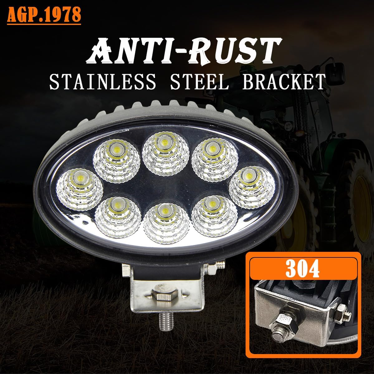 2 Luces LED Tractor 12V 24W IP67 Kubota IH JohnDeere