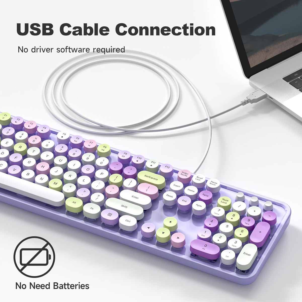 Teclado USB con almohadilla numérica y soportes plegables