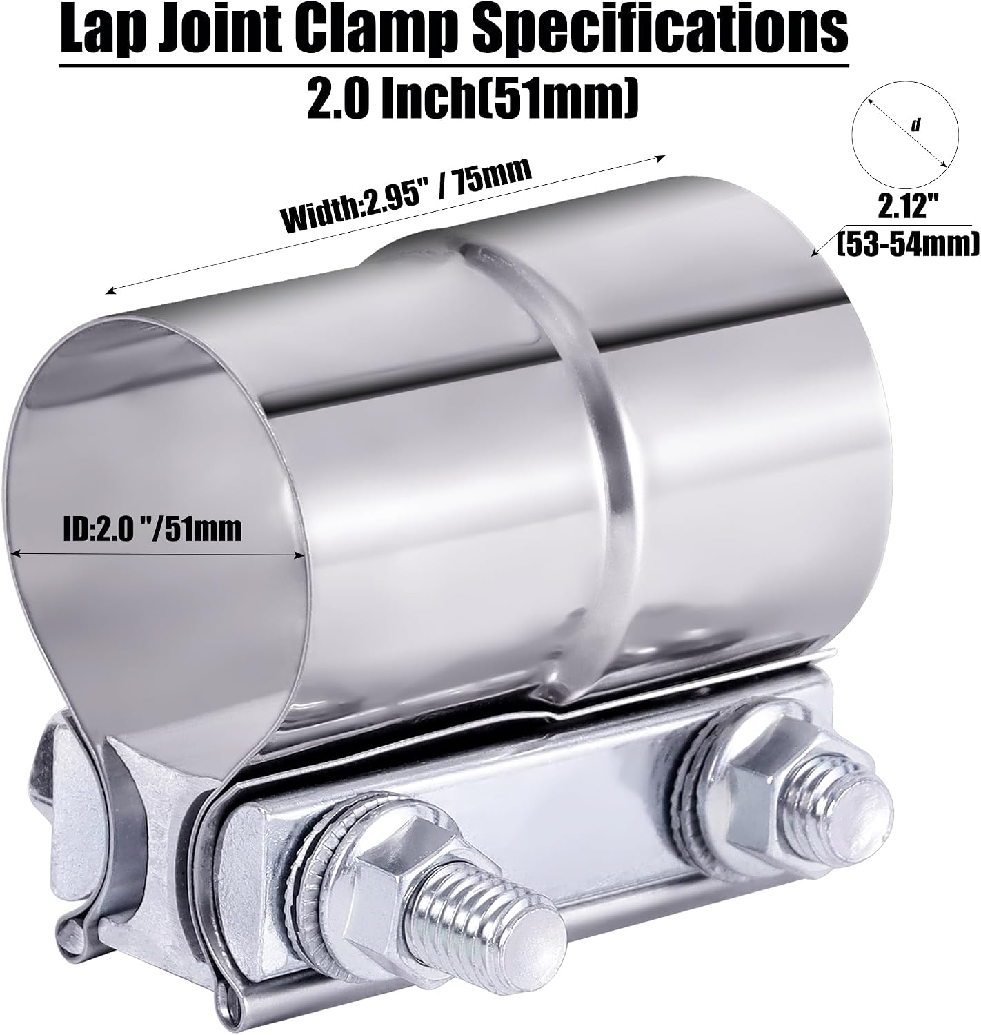 Abrazadera escape 2" acero inox 1 unidad