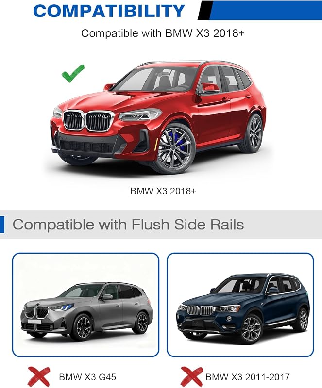 Barras techo cerradura BMW X3 G01 2018-26 aluminio negro