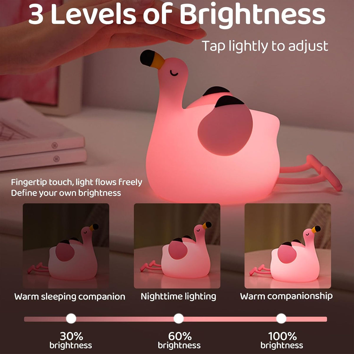 Luz Nocturna Led Silicona Rosa Kawaii para Niñas