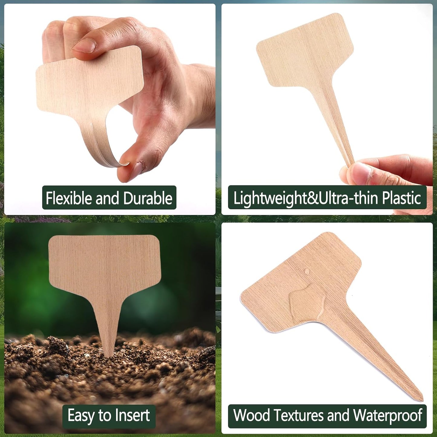 100 Pzas Etiquetas Plástico para Jardín Impermeables