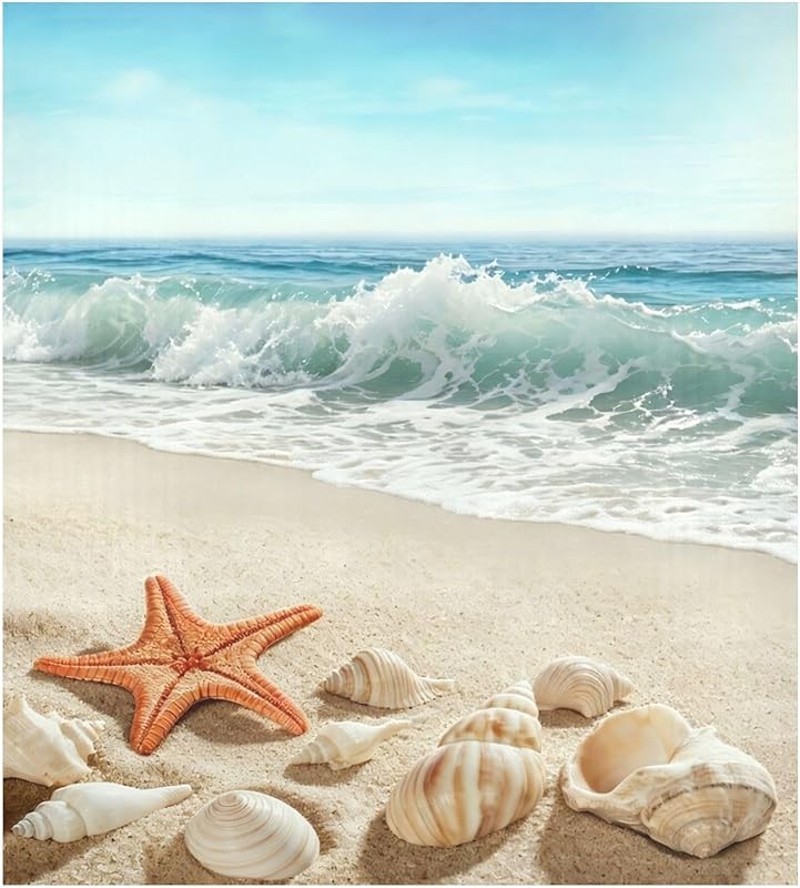 Imán adhesivo nevera con estrellas de mar y conchas