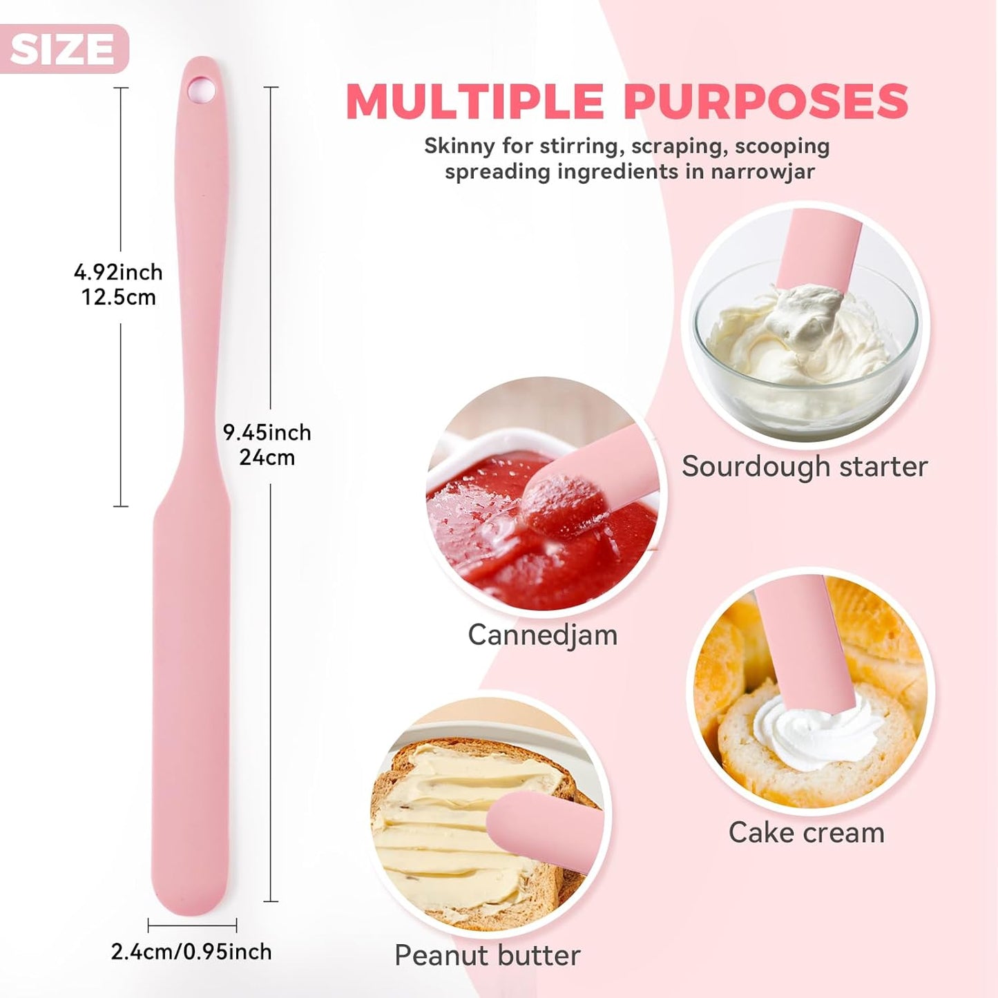 3 Pzas Espátulas Silicona Raspador Flexible Mantequilla
