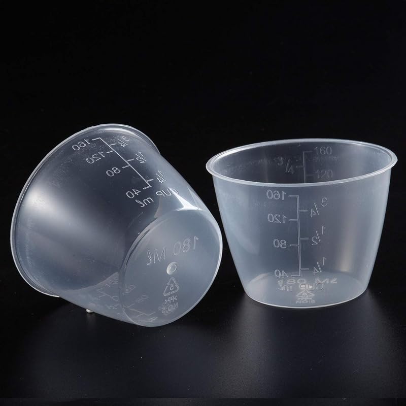 Taza medición plástico transparente 5uds 5.4oz