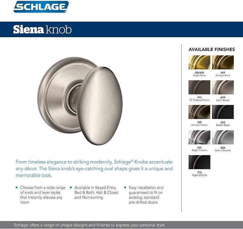 Perilla siena privacidad Schlage F10 SIE